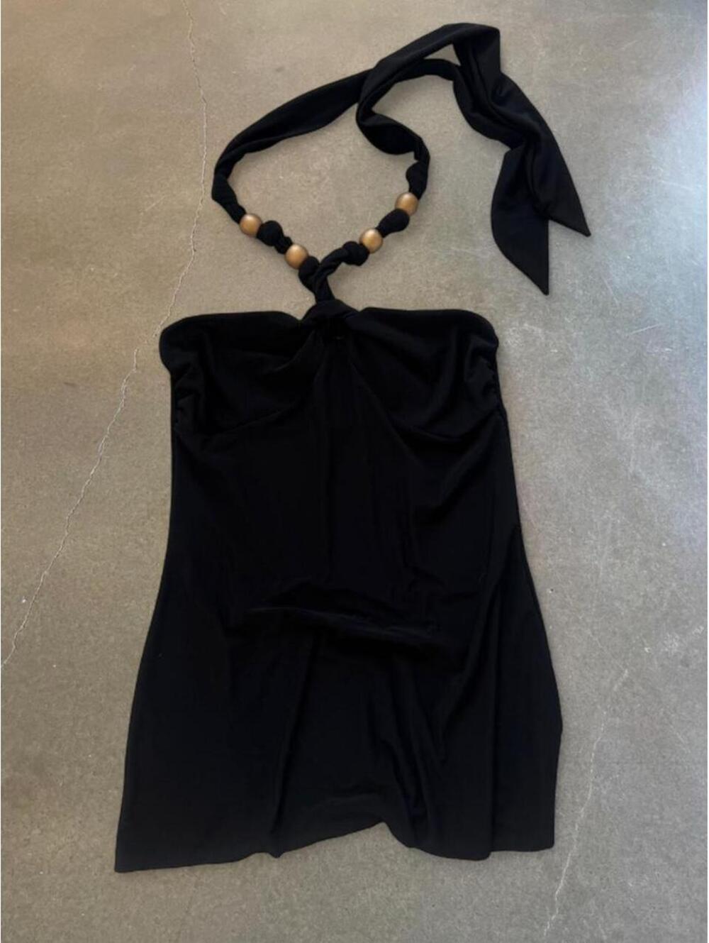 Charlotte Russe Beaded Halter Top | Women’s Size s-m